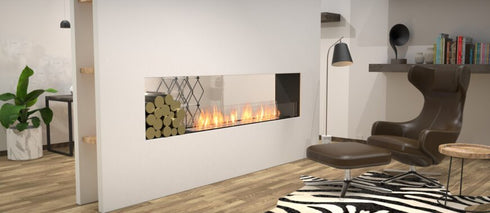 Ecosmart Fire Flex 68DB Double Sided Fireplace Insert - Black Finish / Stainless Steel Burner - ESF.FX.68DB